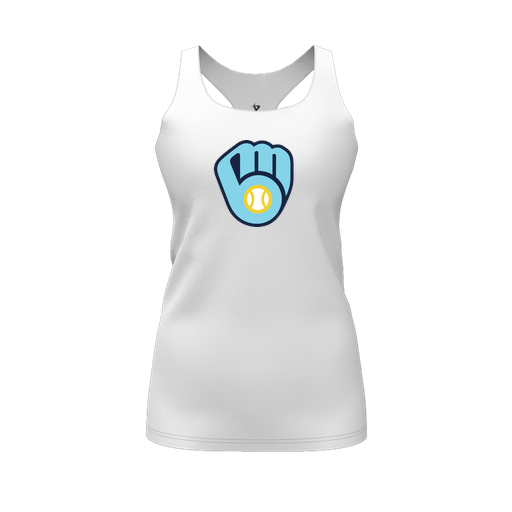 [FT0TRBWH-FYS-LOGO1] Decker Racerback Tank Top (Female Youth S, White, Logo 1)