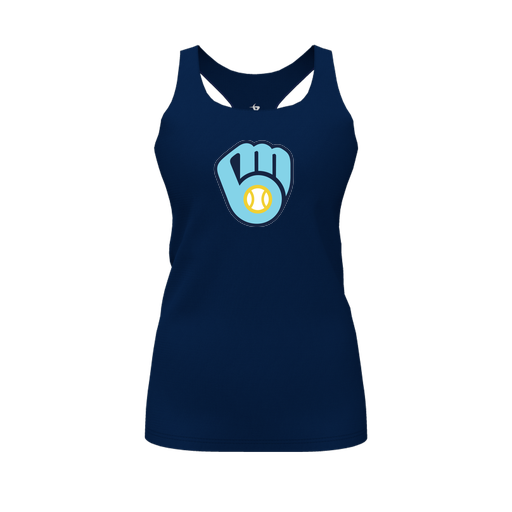 [FT0TRBNV-FYS-LOGO1] Decker Racerback Tank Top (Female Youth S, Navy, Logo 1)