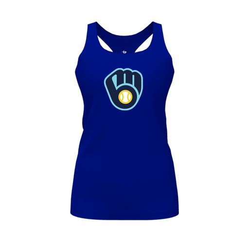 [FT0TRBRY-FYS-LOGO2] Decker Racerback Tank Top (Female Youth S, Royal, Logo 2)