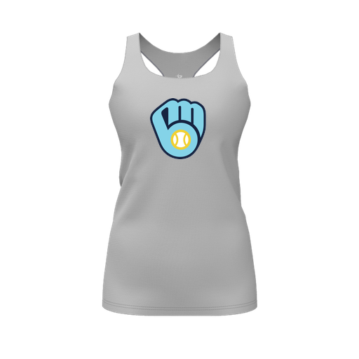 [FT0TRBGY-FYS-LOGO1] Decker Racerback Tank Top (Female Youth S, Gray, Logo 1)