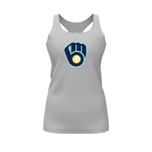 [FT0TRBGY-FYS-LOGO2] Decker Racerback Tank Top (Female Youth S, Gray, Logo 2)