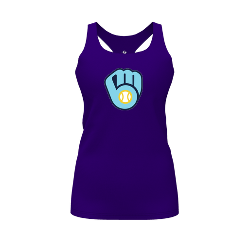 [FT0TRBPP-FYS-LOGO1] Decker Racerback Tank Top (Female Youth S, Purple, Logo 1)
