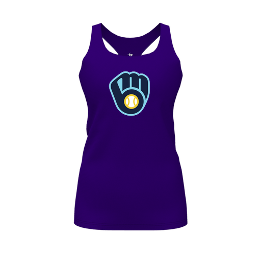 [FT0TRBPP-FYS-LOGO2] Decker Racerback Tank Top (Female Youth S, Purple, Logo 2)