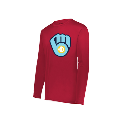 [222822.083.XS-LOGO1] Men's LS Smooth Sport Shirt (Adult XS, Red, Logo 1)