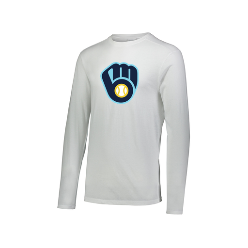 [FTLCUBWH-AXS-LOGO2] Decker Men's Tri-Blend T-Shirt - Long Sleeve (Adult XS, White, Logo 2)