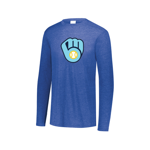 [FTLCUBRY-AXS-LOGO1] Decker Men's Tri-Blend T-Shirt - Long Sleeve (Adult XS, Royal, Logo 1)