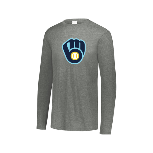 [FTLCUBGY-AXS-LOGO2] Decker Men's Tri-Blend T-Shirt - Long Sleeve (Adult XS, Gray, Logo 2)