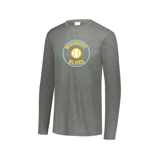 [FTLCUBGY-AXS-LOGO3] Decker Men's Tri-Blend T-Shirt - Long Sleeve (Adult XS, Gray, Logo 3)