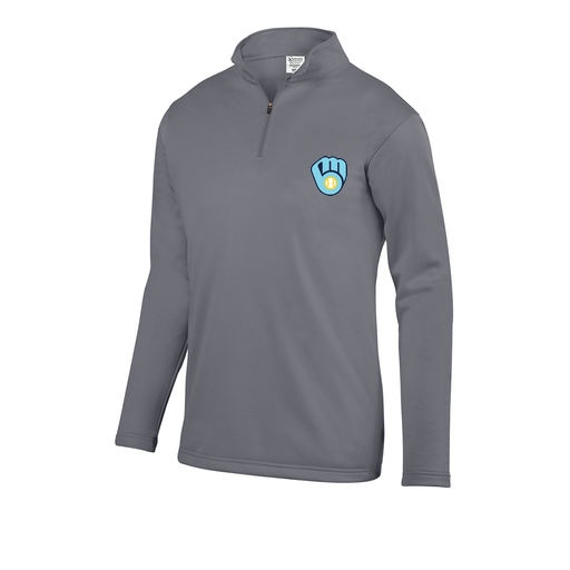 [FOLQFFGY-AS-LOGO1] Decker Men's FlexFleece 1/4 Zip (Adult S, Gray, Logo 1)