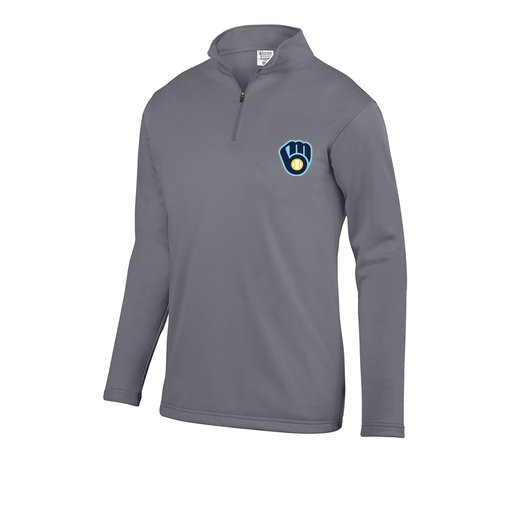 [FOLQFFGY-AS-LOGO2] Decker Men's FlexFleece 1/4 Zip (Adult S, Gray, Logo 2)